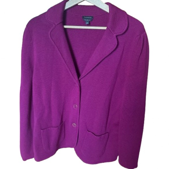 Talbots Women's Vibrant  Berry Cardigan sweater blazer Large - Picture 3 of 10